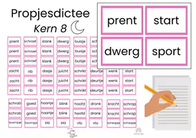 Voorbeeld - Propjesdictee kern 8 - Voorblad