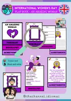 Vista previa - Hojas de trabajo - INTERNATIONAL WOMEN'S DAY - An Amazing Woman (Flap Book) - Portada