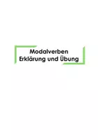 Vorschau - Arbeitsblätter - Modal Verbs (Modalverben) Erklärung und Übung - Deckblatt
