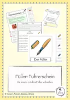 Vorschau - Arbeitsblätter - Füllerführerschein - Wir üben das Schreiben mit dem Füller - Deckblatt