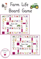 Vorschau - Stationenlernen - Farm Life / Animals Board Game für Englisch 2-fach differenziert - Deckblatt