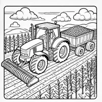 Aperçu - Matériel pour travaux manuels / dessin - Tracteurs - Coloriages (50 modèles à colorier) - Page 2
