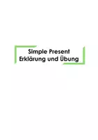 Vorschau - Arbeitsblätter - Simple Present Erklärung und Übung - Deckblatt