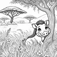 Aperçu - Matériel pour travaux manuels / dessin - Phacochères - Coloriages (50 modèles à colorier) - Page de couverture