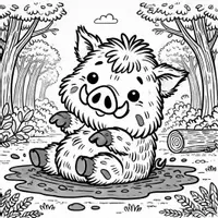 Aperçu - Matériel pour travaux manuels / dessin - Sanglier - Coloriages (50 modèles à colorier) - Page de couverture