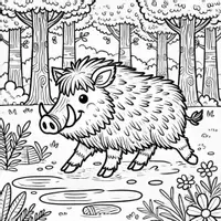 Aperçu - Matériel pour travaux manuels / dessin - Sanglier - Coloriages (50 modèles à colorier) - Page 2