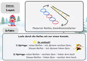 Vorschau - Stationenlernen - Wintersport in der Turnhalle - Koordination - Seite 1