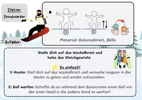 Vorschau - Stationenlernen - Wintersport in der Turnhalle - Koordination - Seite 3