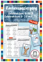 Vorschau - Arbeitsblätter - Rechenspaziergang - Subtraktion im ZR 10 / ZR 20 - Deckblatt