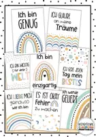 Vorschau - Poster - Positive Affirmationen für Kinder | Boho Regenbogen | Klassenzimmer Deko | Poster - Seite 2