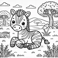 Aperçu - Matériel pour travaux manuels / dessin - Zèbre - Coloriages (50 modèles à colorier) - Page 2