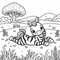 Aperçu - Matériel pour travaux manuels / dessin - Zèbre - Coloriages (50 modèles à colorier) - Page 3