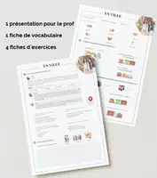 Aperçu - Feuilles d'exercices - FLE en ville - préposition de lieu - Page de couverture