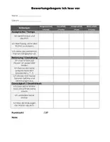 Vorschau - Arbeitsblätter - Bewertungsbogen: Vorlesekompetenz einschätzen & verbessern - Deckblatt