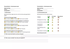 Voorbeeld - Evaluatieblad bodypercussie - Voorblad