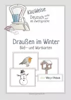 Vorschau - Fördermaterial/Inklusion - Draußen im Winter Bildkarten und Wortkarten - Deckblatt