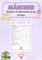 Vorschau - Arbeitsblätter - Märchen - Checkliste: Eine Märchenfortsetzung schreiben - Deckblatt