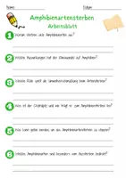 Vorschau - Arbeitsblätter - Amphibienartensterben Arbeitsblatt 7. & 8. Klasse Artenschutz AB mit Lösungen - Seite 1