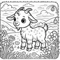 Aperçu - Matériel pour travaux manuels / dessin - Chèvres - Coloriages (50 modèles à colorier) - Page 3