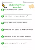Vorschau - Arbeitsblätter - Säugetierkrankheiten Arbeitsblatt 7. & 8. Klasse Zoonosen AB mit Lösungen - Seite 1