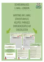 Vorschau - Arbeitsblätter - London: Writing an E-Mail / Differenzierung + Scaffolding + Checkliste - Deckblatt