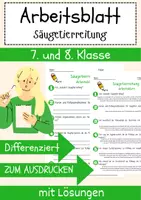 Vorschau - Arbeitsblätter - Säugetierreitung Arbeitsblatt 7. & 8. Klasse Fortpflanzung AB mit Lösungen - Deckblatt