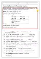 Vorschau - Arbeitsblätter - Arbeitsblatt - Possessive pronouns (Possessivpronomen) - Deckblatt