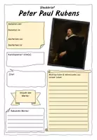 Vorschau - Arbeitsblätter - Peter Paul Rubens - Künstlersteckbrief // Recherchearbeit - Deckblatt