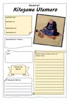 Vorschau - Arbeitsblätter - Kitagawa Utamaro - Künstlersteckbrief // Recherchearbeit - Deckblatt