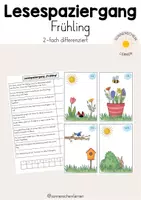 Vorschau - Stationenlernen - Lesespaziergang "Frühling" - Deckblatt