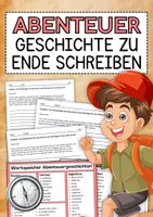 Vorschau - Arbeitsblätter - 5 Abenteuergeschichten zum weiterschreiben (Klasse 3-5) - Deckblatt