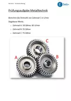 Vorschau - Arbeitsblätter - Prüfungsaufgabe Metalltechnik 40 -Getriebe Drehzahl Zahnräder Berechnung - Seite 2