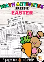 Προεπισκόπηση - Φύλλα εργασίας - Δωρεάν: Easter Math Activities Kindergarten Grade 1 | Πάσχα Μαθηματικά Αγγλικά - Εξώφυλλο