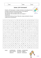Vorschau - Arbeitsblätter - Freebie: Suchsel Orff-Instrumente - Seite 1
