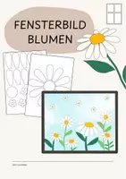 Vorschau - Mal- und Bastelvorlagen - Fensterbild Blumen | Fensterdeko Frühling | Grundschule Kunst - Deckblatt