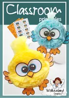 Vorschau - Mal- und Bastelvorlagen - Fluffige Küken und Vögel aus Serviettenrosen basteln Frühling Ostern - Deckblatt