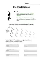 Vorschau - Arbeitsblätter - Die Viertelpause zeichnen Arbeitsblatt Musikunterricht - Seite 1