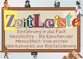 Vorschau - Arbeitsblätter - Die Epochen der Menschheit Vom ersten Werkzeug bis zur Digitalisierung - Deckblatt