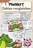 Vorschau - Arbeitsblätter - Zahlen vergleichen / Größer, kleiner, gleich | Miniheft Klasse 1 - Deckblatt