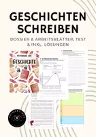 Vorschau - Stundenentwürfe - Geschichten schreiben – Dossier, inkl. Lösungen, Textlupe & Test - Deckblatt