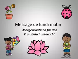 Vorschau - Präsentationen/Tafelbilder - Französisch Kommunikationsübung: Messages du matin (editierbar) - Seite 1