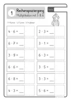 Vorschau - Arbeitsblätter - Multiplikation mit 3 & 6 Rechenspaziergang (Klasse 2 | Arbeitsblätter) - Seite 2