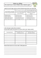 Vorschau - Arbeitsblätter - Online vs. Offline – Wie beeinflusst Social Media meine Beziehungen? - Seite 1