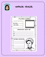 Vista previa - Hojas de trabajo - Marie curie - Portada