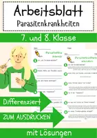 Vorschau - Arbeitsblätter - Parasitenkrankheiten Arbeitsblatt 7. & 8. Klasse Infektionskrankheiten AB mit Lösungen - Deckblatt