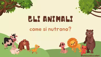 anteprima - Presentazioni / Lavagne - Come si nutrono gli animali? slide con mappe e immagini! - Pagina di copertina