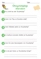 Vorschau - Arbeitsblätter - Ökosystempflege Arbeitsblatt 7. & 8. Klasse Naturschutz AB mit Lösungen - Seite 1