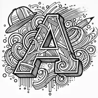 anteprima - Materiale per pittura e bricolage - ABC Graffiti Disegni da colorare (26 illustrazioni da colorare) - Pagina 1