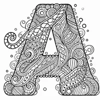 anteprima - Materiale per pittura e bricolage - ABC Zentangle Disegni da colorare (26 illustrazioni da colorare) - Pagina 1