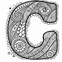 anteprima - Materiale per pittura e bricolage - ABC Zentangle Disegni da colorare (26 illustrazioni da colorare) - Pagina 3